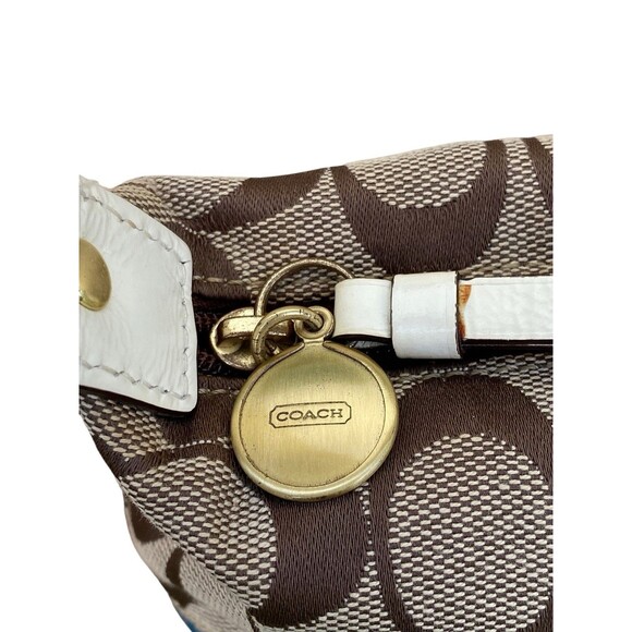 Coach Signature Multi-Color Stripe Shoulder Bag 40540 Top Handle Pouch - Picture 11 of 16